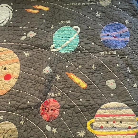 Crate & Barrel (Crate & Kids) Outer Space Baby Crib Quilt - Picture 6 of 9